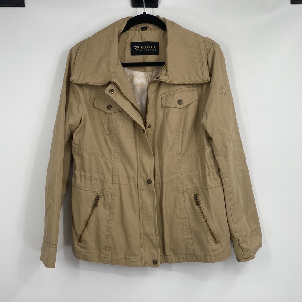 Guess Tan Utility Jacket Size Large